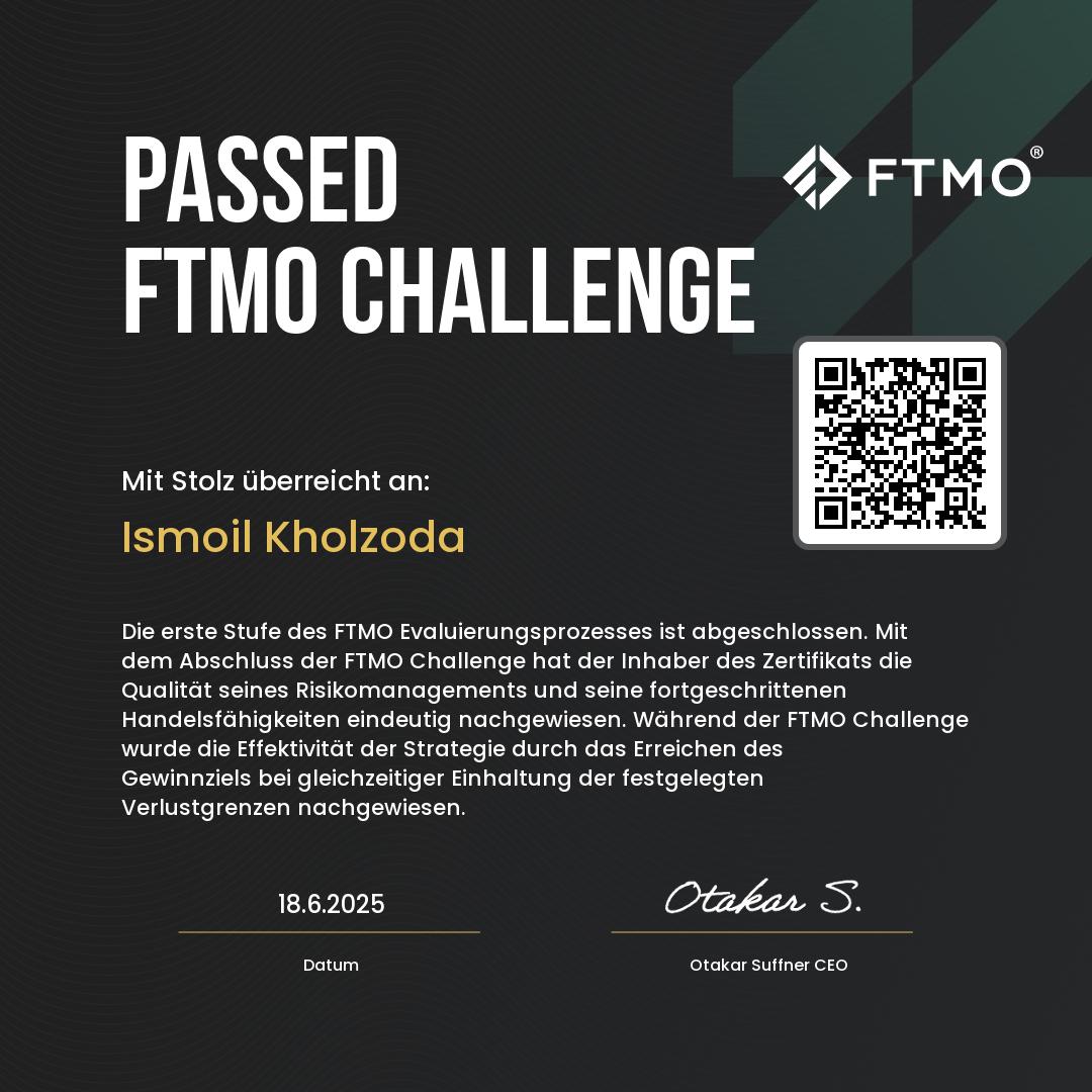 Ismoil - FTMO Challenge Passed
