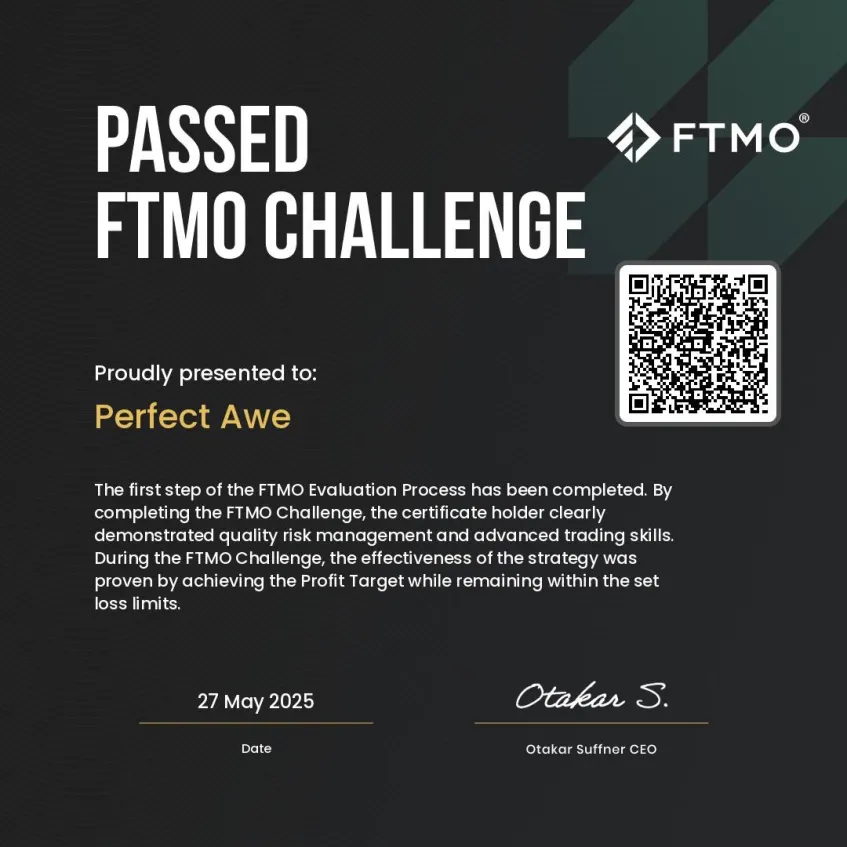 Perfect - FTMO Challenge Passed